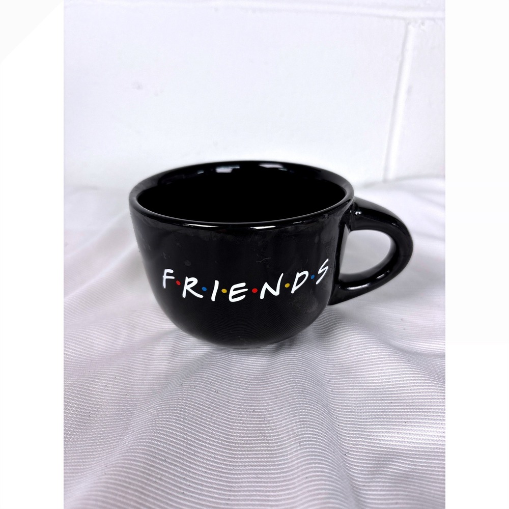 Friends TV Show Logo Black Ceramic Coffee Mug Central Perk Oversized Cup